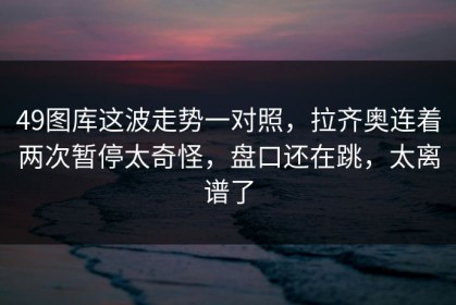 49图库这波走势一对照，拉齐奥连着两次暂停太奇怪，盘口还在跳，太离谱了
