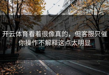 开云体育看着很像真的，但客服只催你操作不解释这点太明显