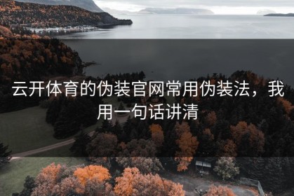云开体育的伪装官网常用伪装法，我用一句话讲清