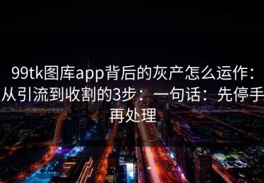 99tk图库app背后的灰产怎么运作：从引流到收割的3步：一句话：先停手再处理